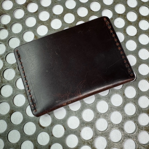 Leather card holder wallet Burgundy ultra slim leather card holder wallet - Picture 5 of 6